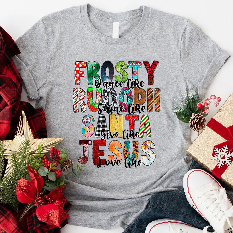 Santa Give Like Jesus Love Like Christian T-Shirt