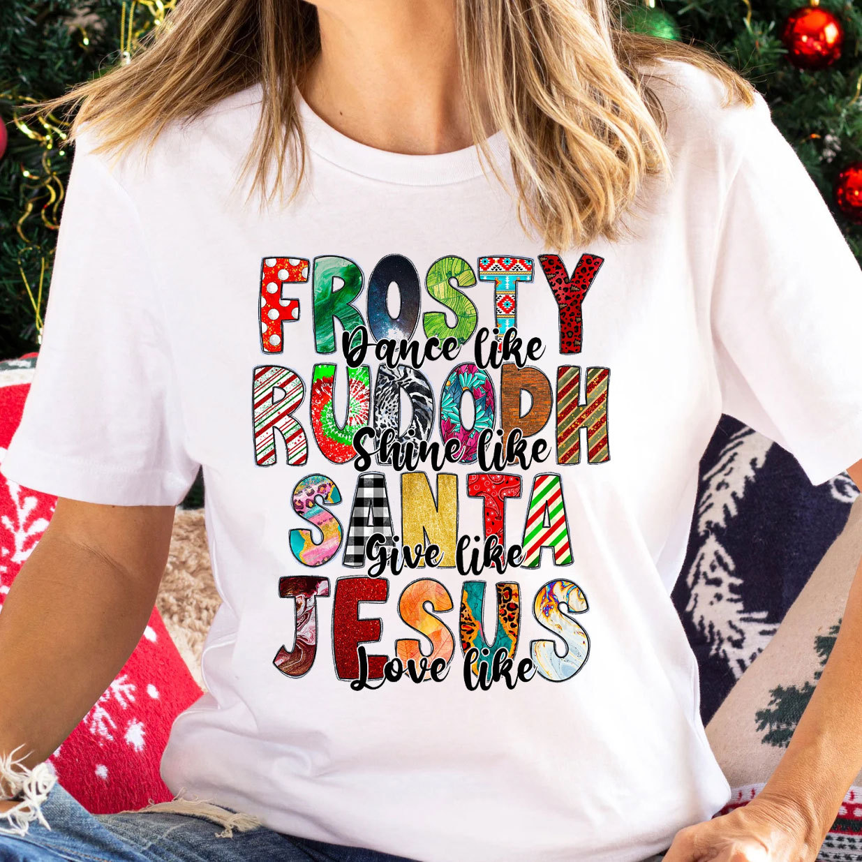 Santa Give Like Jesus Love Like Christian T-Shirt