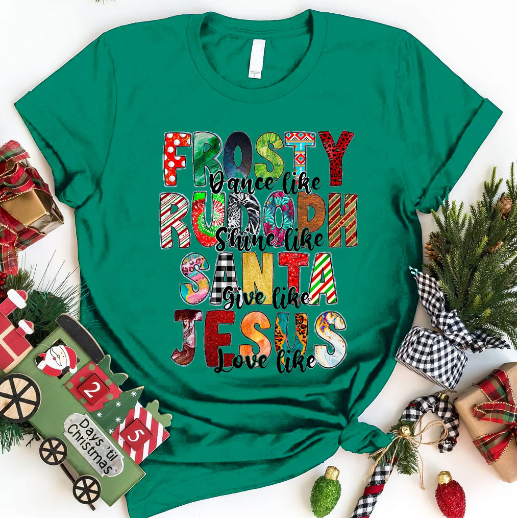 Santa Give Like Jesus Love Like Christian T-Shirt