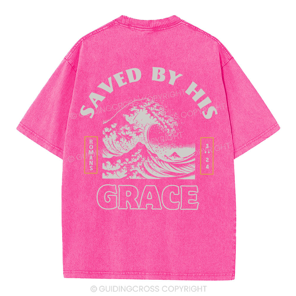 Save By His Grace Christian Washed T-Shirt