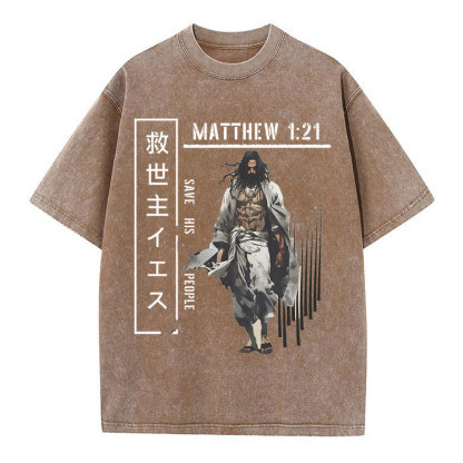 Save His People Chirstian Washed T-Shirt