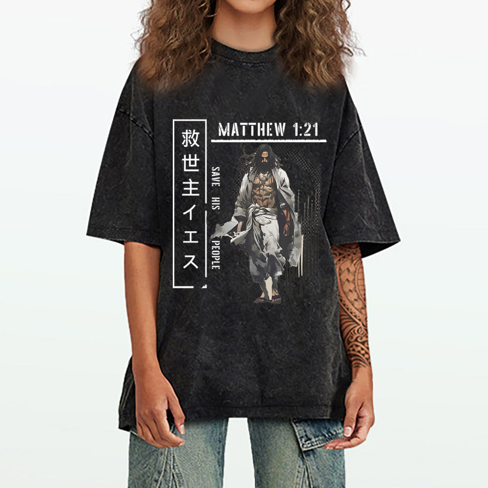 Save His People Chirstian Washed T-Shirt