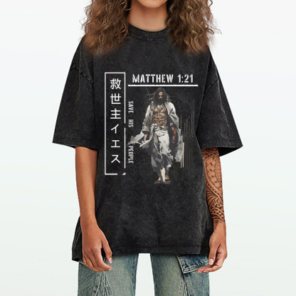Save His People Chirstian Washed T-Shirt
