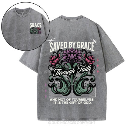 Saved By Grace Christian Washed T-Shirt