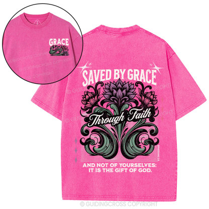 Saved By Grace Christian Washed T-Shirt
