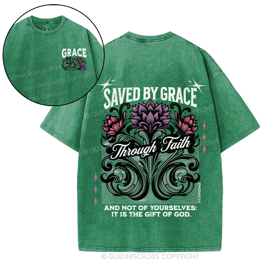 Saved By Grace Christian Washed T-Shirt
