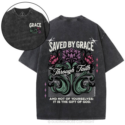 Saved By Grace Christian Washed T-Shirt