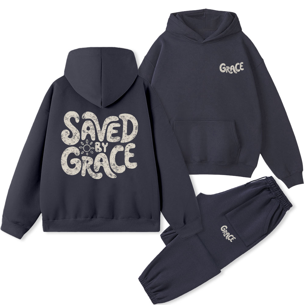 Saved By Grace Christian Fleece Hoodie Set