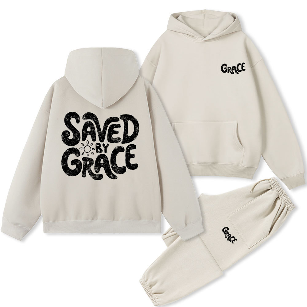 Saved By Grace Christian Fleece Hoodie Set