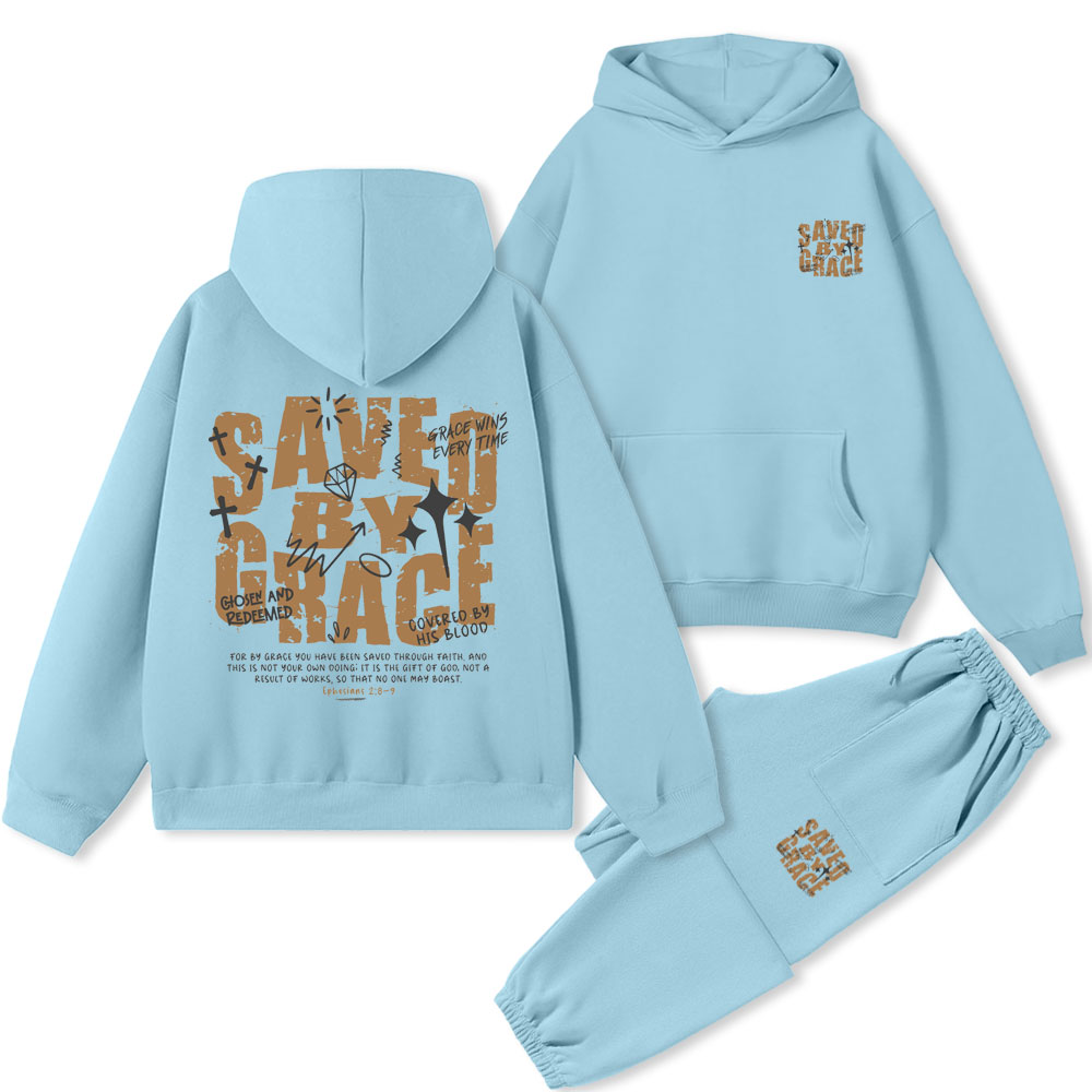 Saved By Grace Christian Fleece hoodie Set
