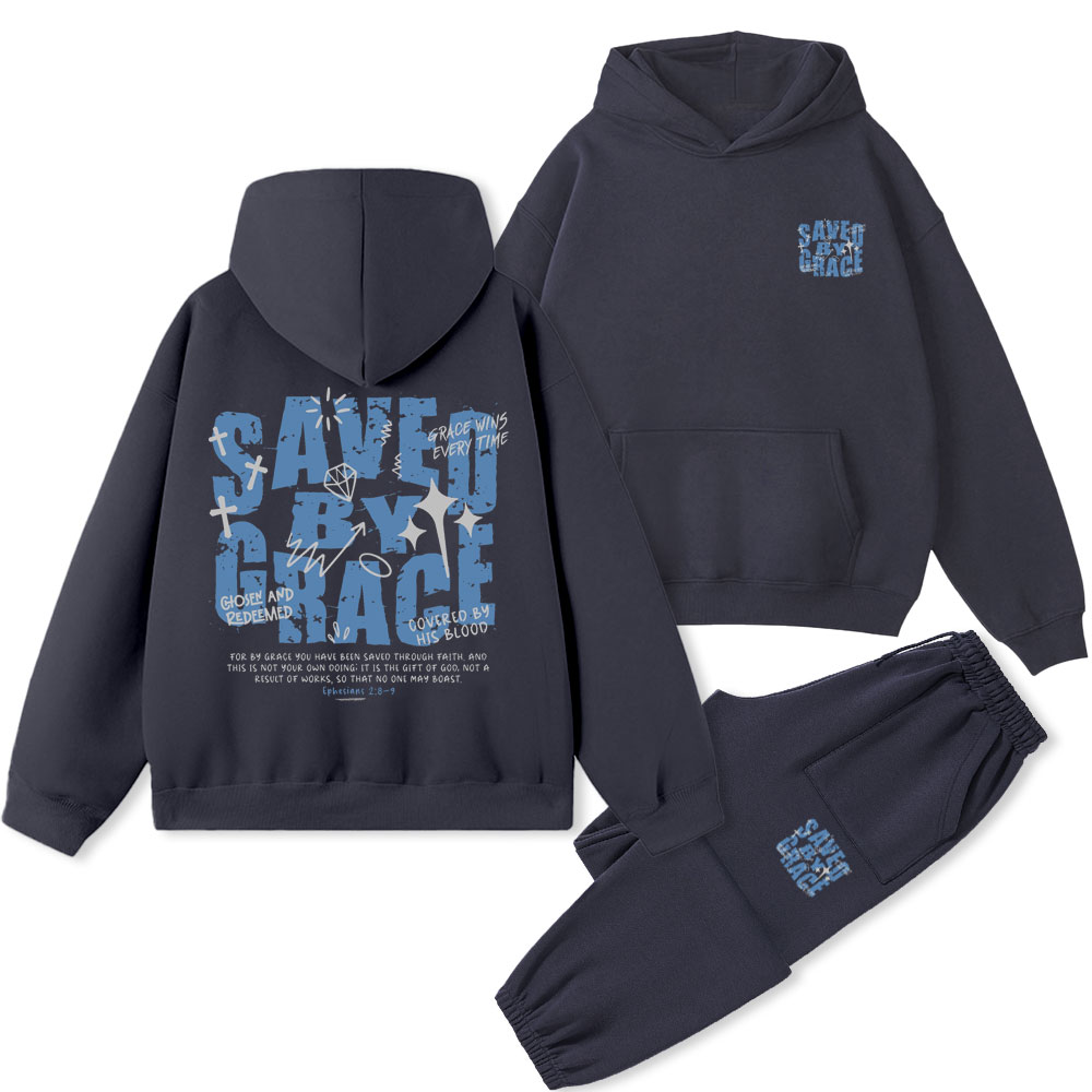 Saved By Grace Christian Fleece hoodie Set