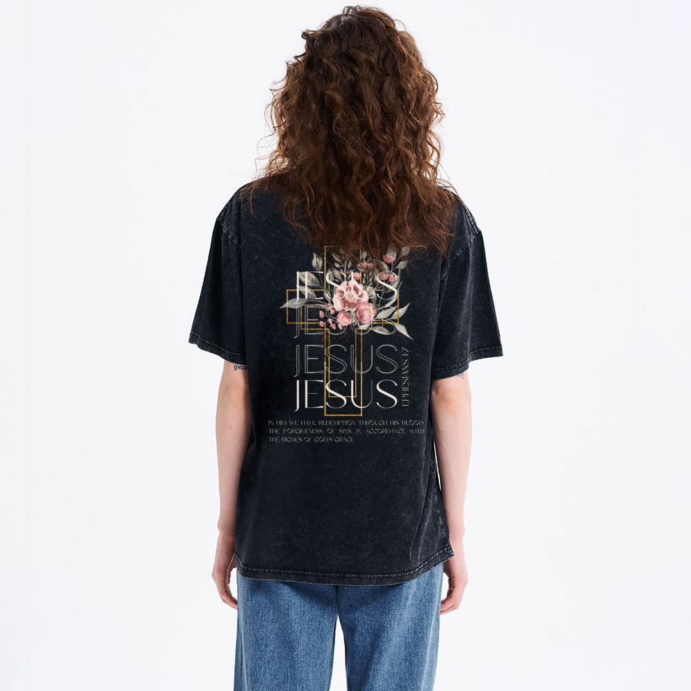 Saved By Grace Chrsitian Washed T-Shirt