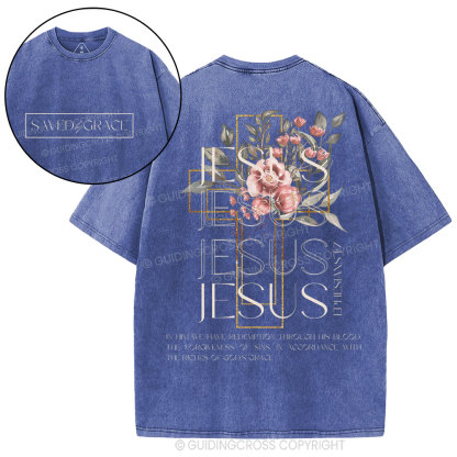Saved By Grace Chrsitian Washed T-Shirt
