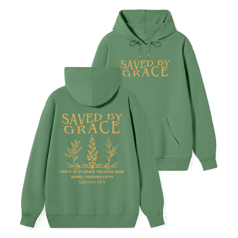 Saved By Grace Classic Christian Hoodie