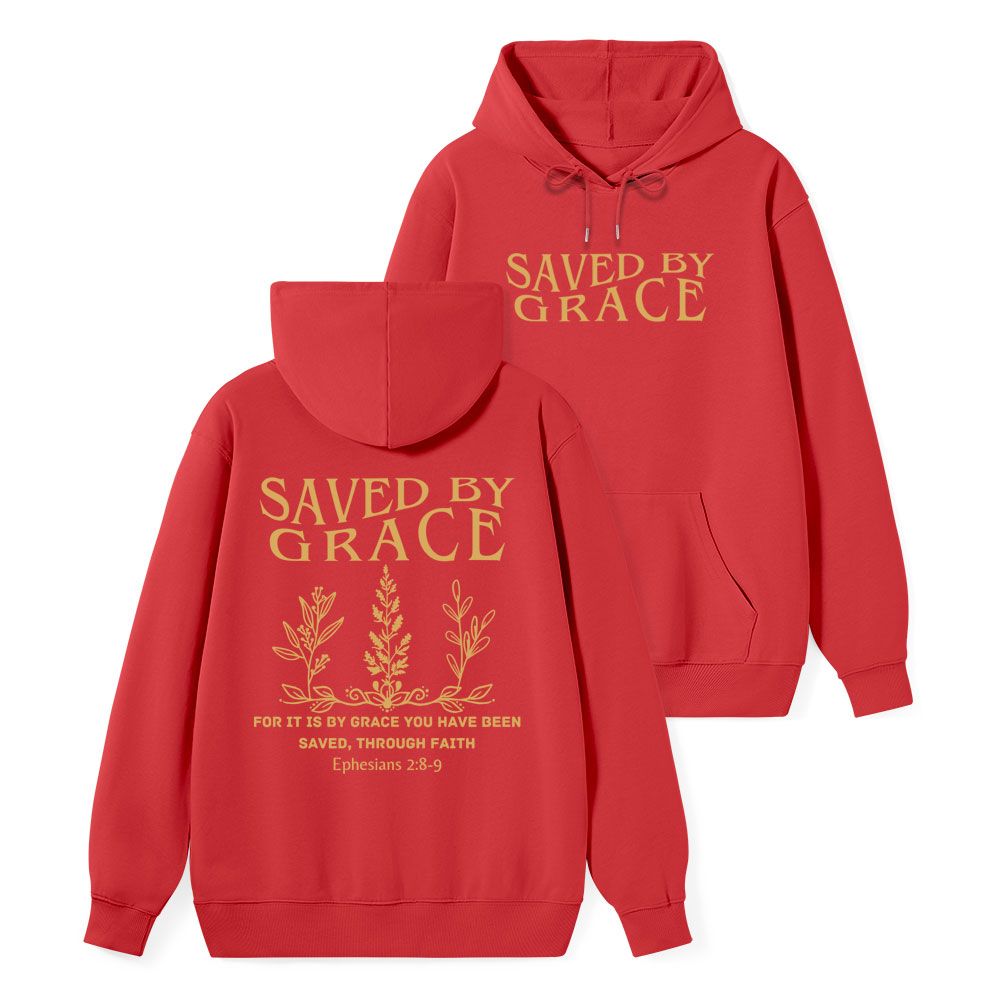 Saved By Grace Classic Christian Hoodie