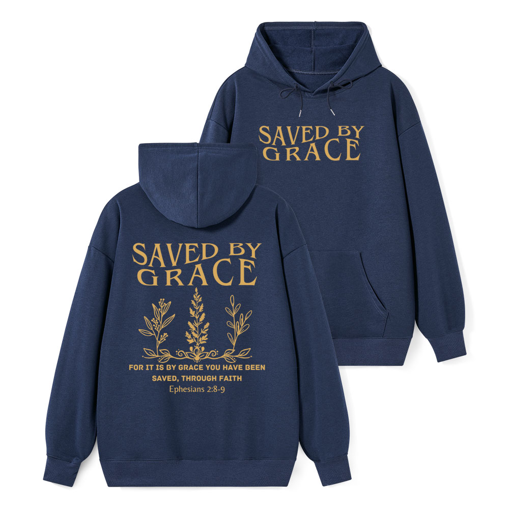 Saved By Grace Classic Christian Hoodie