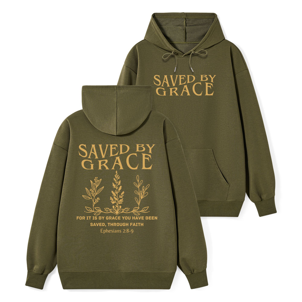 Saved By Grace Classic Christian Hoodie