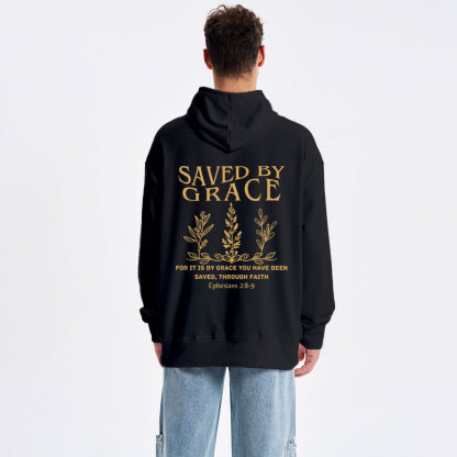 Saved By Grace Classic Christian Hoodie