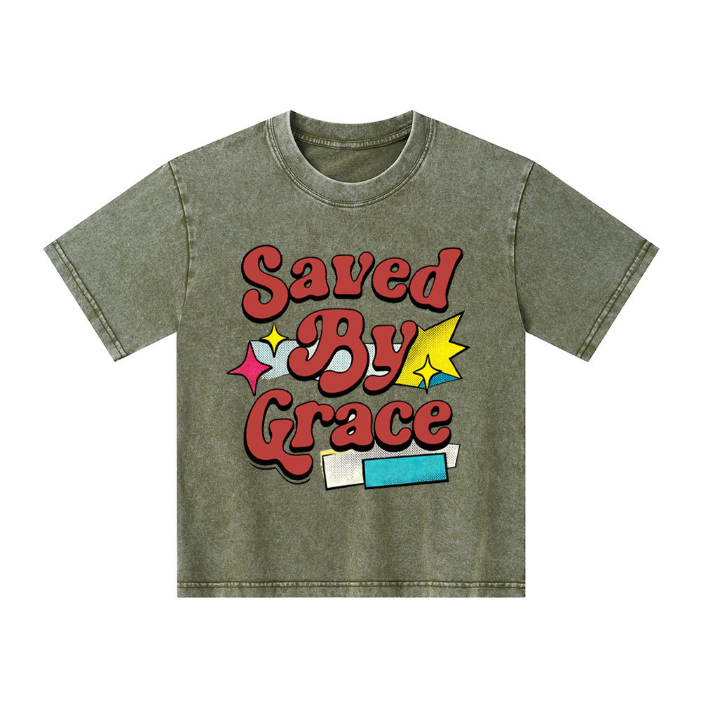 Saved By Grace Kid Washed T-Shirt