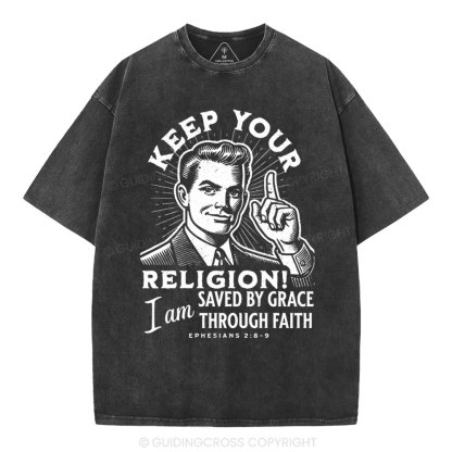 Saved By Grace Through Faith Washed T-shirt