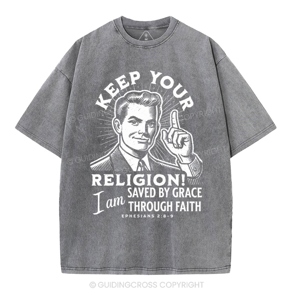 Saved By Grace Through Faith Washed T-shirt