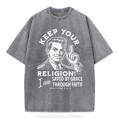 Saved By Grace Through Faith Washed T-shirt