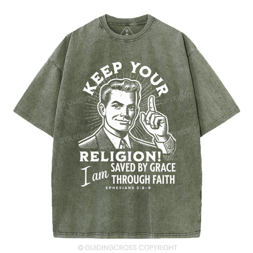 Saved By Grace Through Faith Washed T-shirt