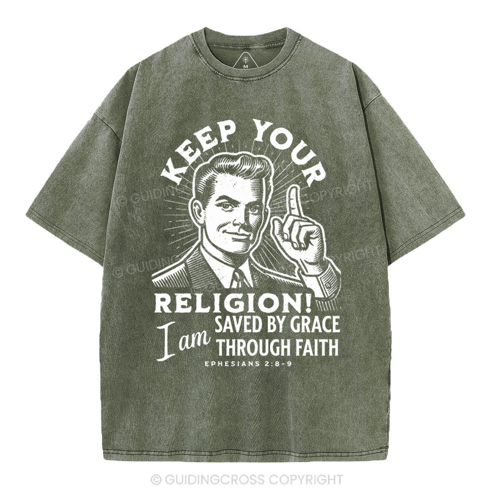 Saved By Grace Through Faith Washed T-shirt