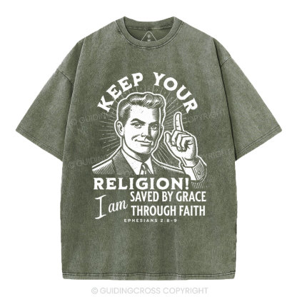 Saved By Grace Through Faith Washed T-shirt