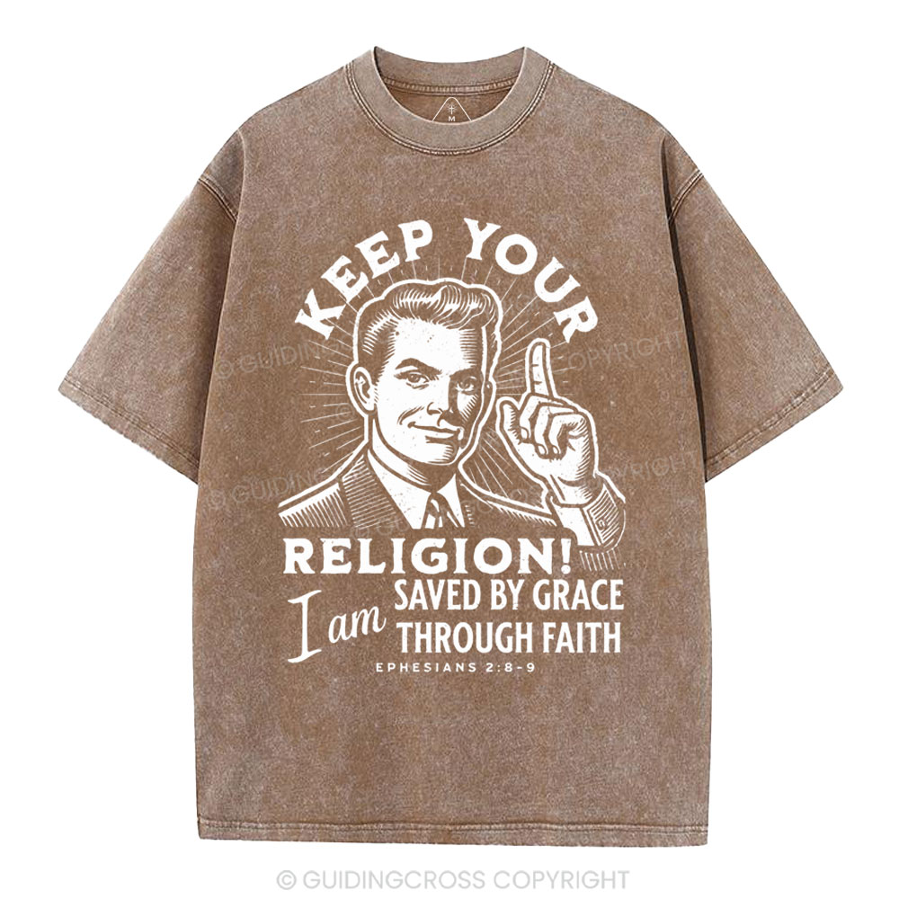 Saved By Grace Through Faith Washed T-shirt
