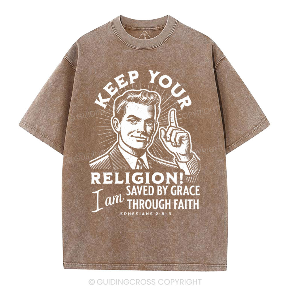 Saved By Grace Through Faith Washed T-shirt