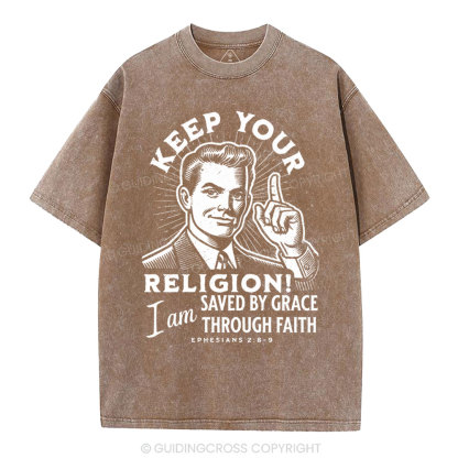 Saved By Grace Through Faith Washed T-shirt