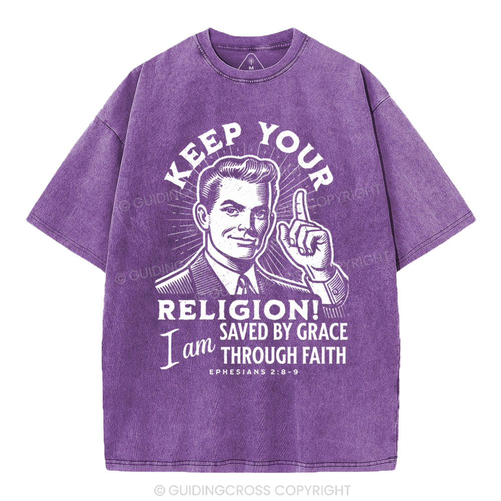 Saved By Grace Through Faith Washed T-shirt