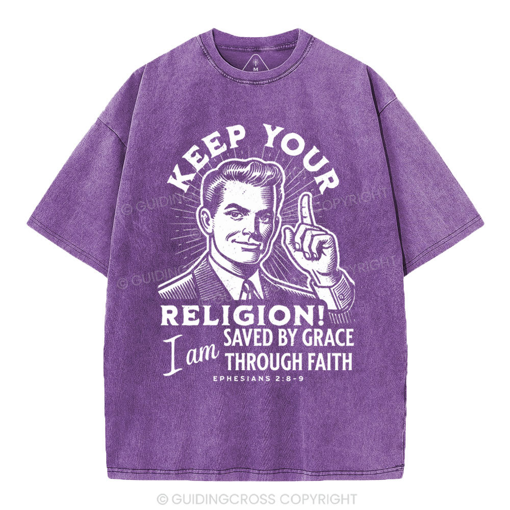 Saved By Grace Through Faith Washed T-shirt