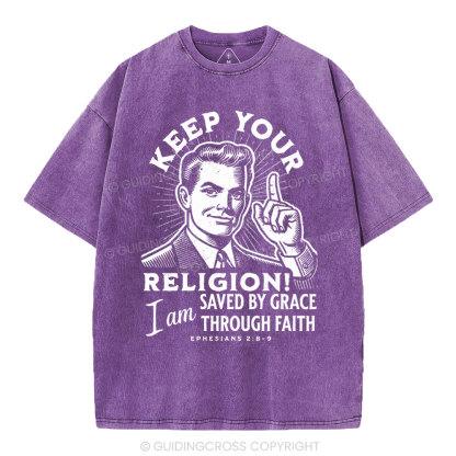 Saved By Grace Through Faith Washed T-shirt
