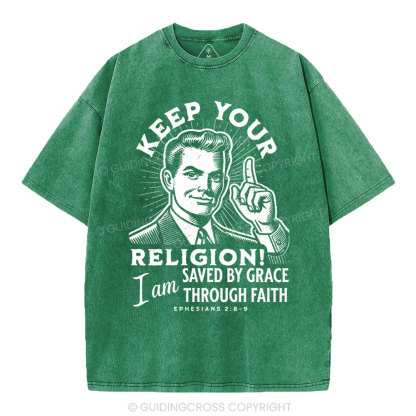 Saved By Grace Through Faith Washed T-shirt