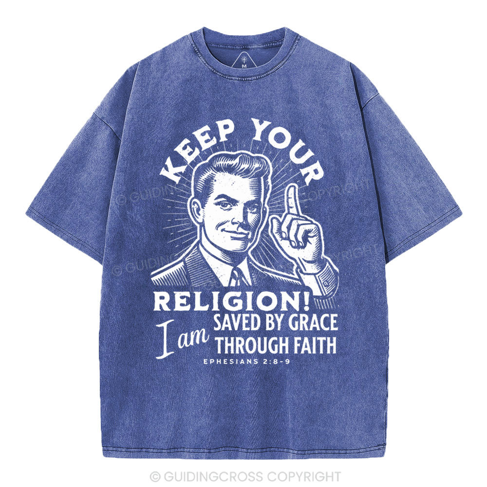 Saved By Grace Through Faith Washed T-shirt