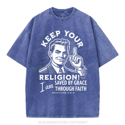 Saved By Grace Through Faith Washed T-shirt