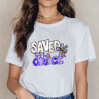 Saved By His Grace Christian T-Shirt