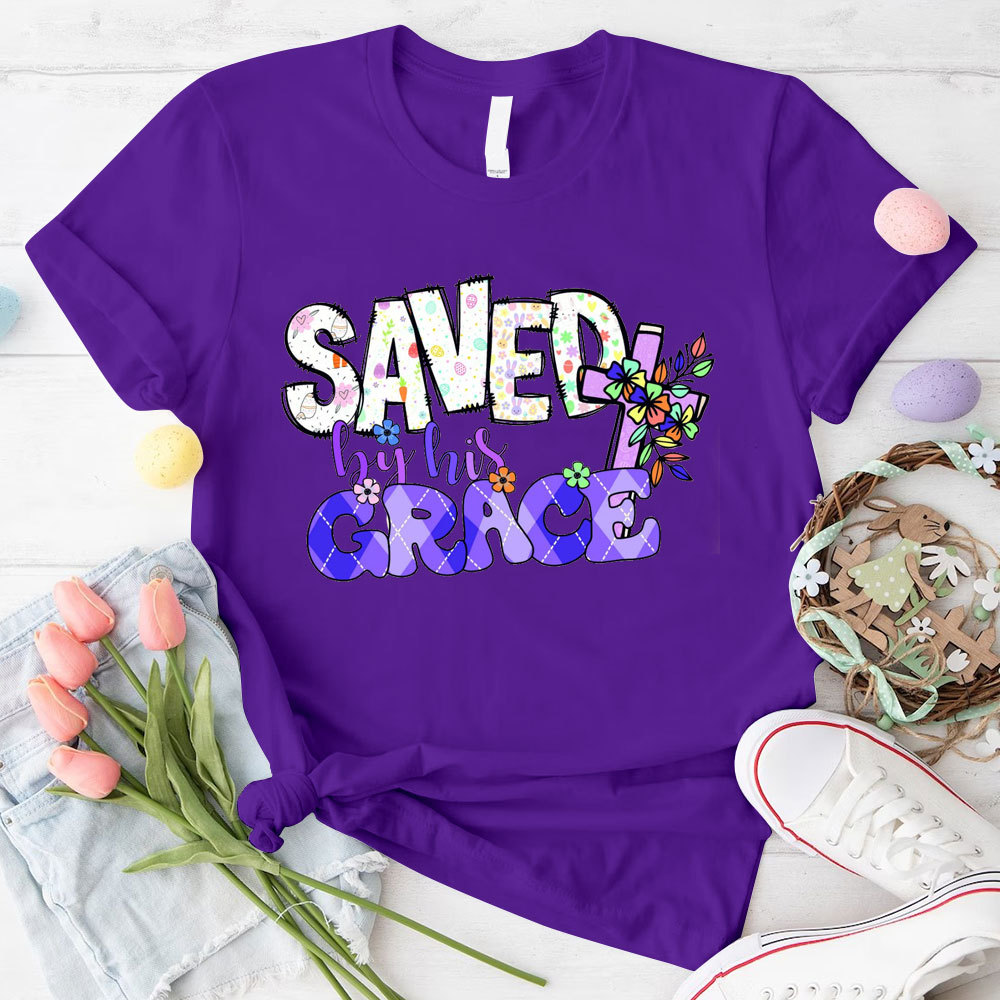 Saved By His Grace Christian T-Shirt