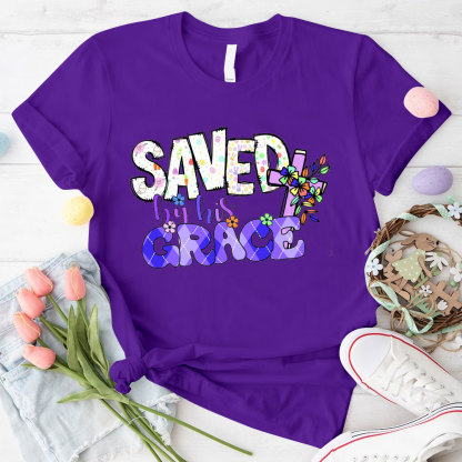 Saved By His Grace Christian T-Shirt
