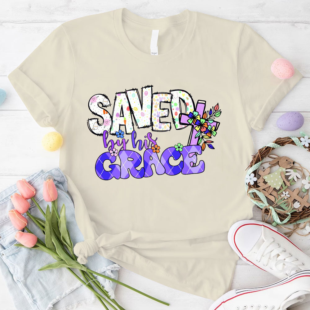 Saved By His Grace Christian T-Shirt