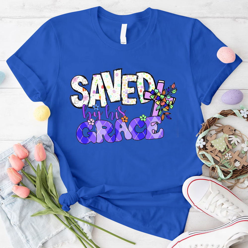 Saved By His Grace Christian T-Shirt