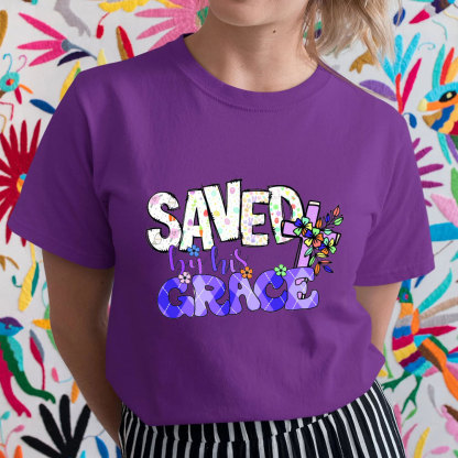Saved By His Grace Christian T-Shirt