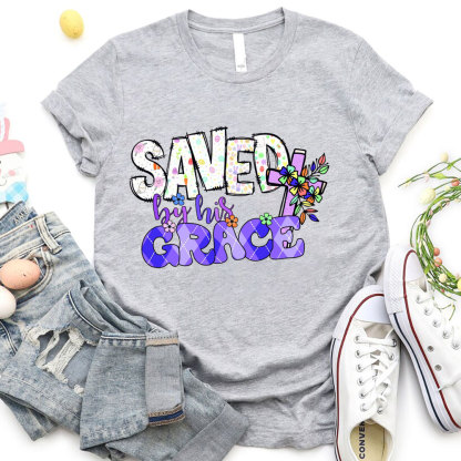 Saved By His Grace Christian T-Shirt