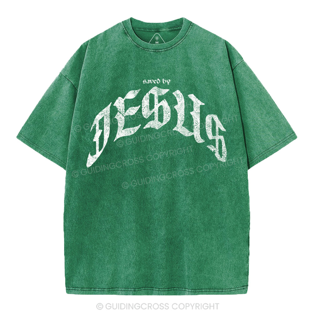 Saved By Jesus Christian Washed T-Shirt