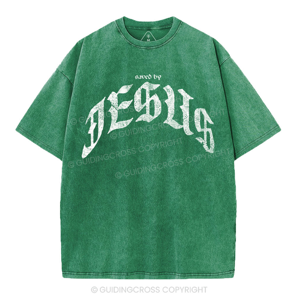Saved By Jesus Christian Washed T-Shirt
