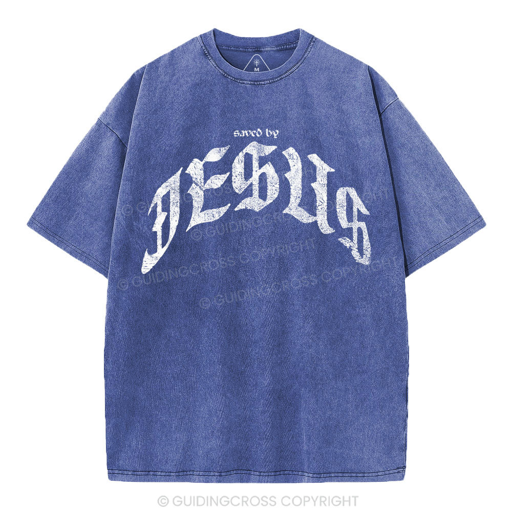 Saved By Jesus Christian Washed T-Shirt