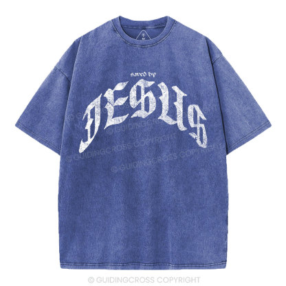 Saved By Jesus Christian Washed T-Shirt