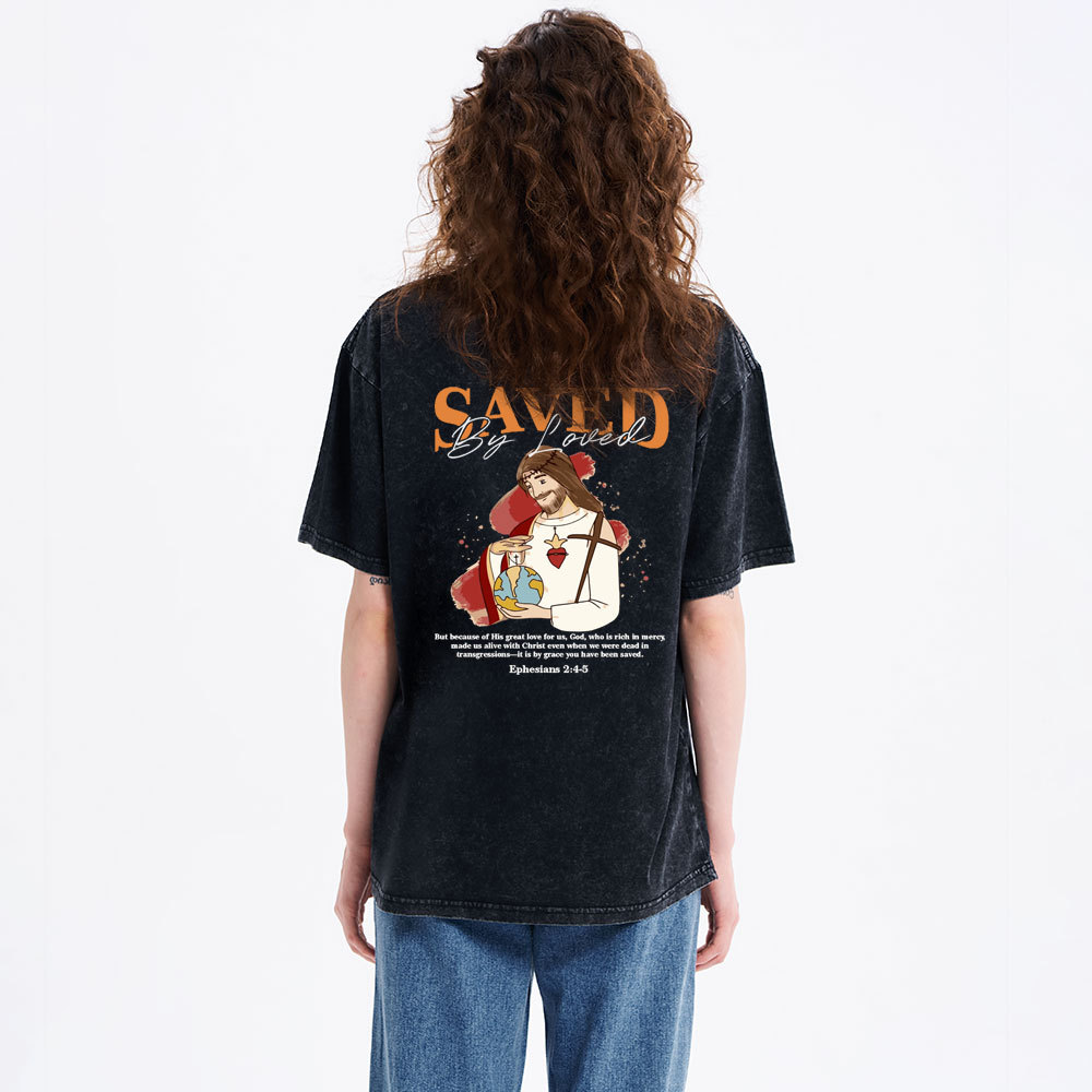 Saved By Loved Christian Washed T-Shirt